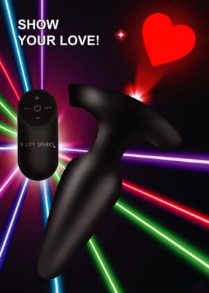 28X Laser Heart Silicone Anal Plug with Remote – Medium