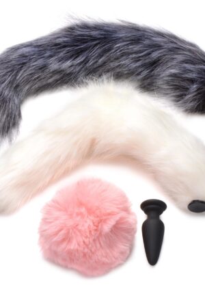 Silicone Anal Plug with 3 Interchangeable Tails