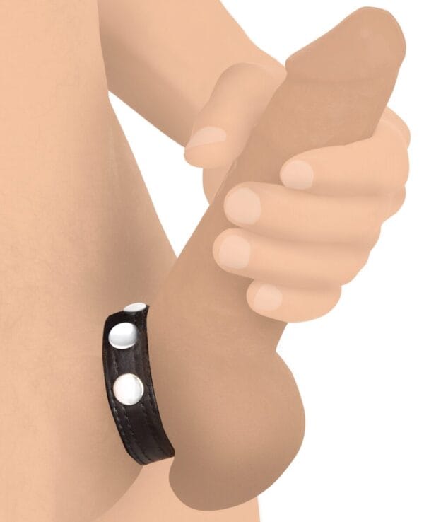 Leather Speed Snap Cock Ring - Black Leather Speed Snap Cock Ring - Black