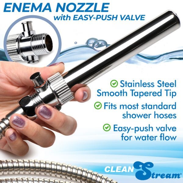 Enema Nozzle with Quick Shut Off/On Valve Enema Nozzle with Quick Shut Off/On Valve
