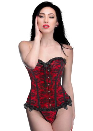 Scarlet Seduction Lace-up Corset and Thong - Large