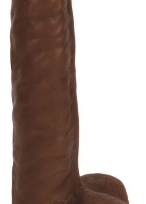 8 Inch Slim Dildo with Balls - Dark
