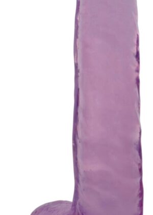 8 Inch Slim Stick with Balls Grape Ice Dildo