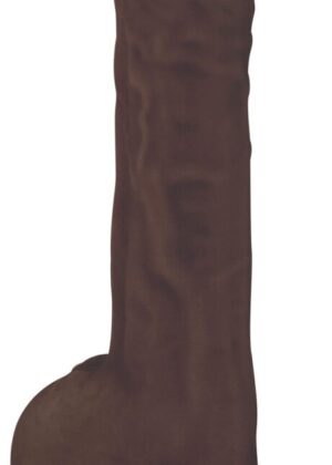 Silexpan Dark Hypoallergenic Silicone Dildo with Balls - 8 Inch