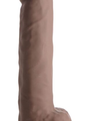 Silexpan Dark Hypoallergenic Silicone Dildo with Balls - 10 Inch