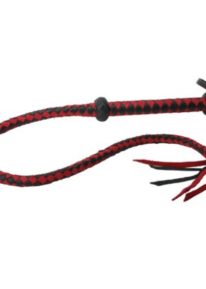 Premium Red and Black Leather Whip