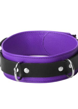 Strict Leather Deluxe Locking Collar - Purple and Black