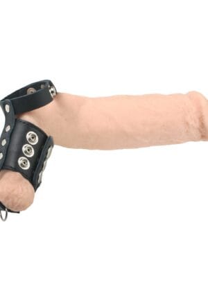 Strict Leather Cock Strap and Ball Stretcher - Large