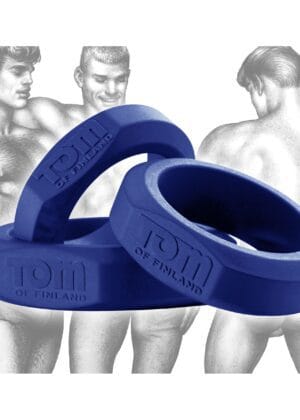 Tom of Finland 3 Piece Silicone Cock Ring Set - Blue