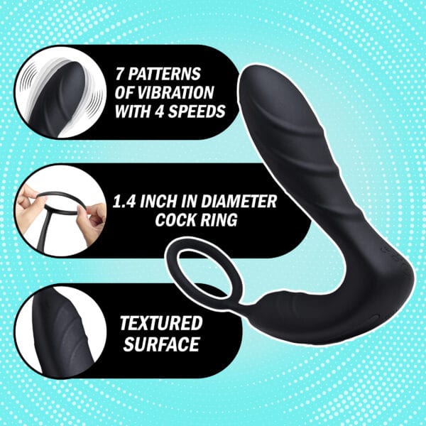 Silicone Prostate Vibrator and Strap with Remote Control