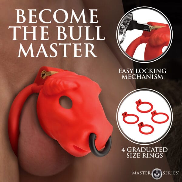 Bull Chastity Cage - Red