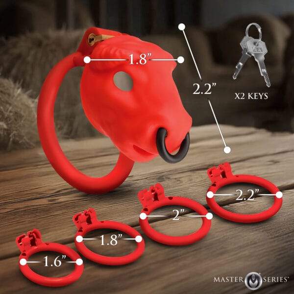 Bull Chastity Cage - Red