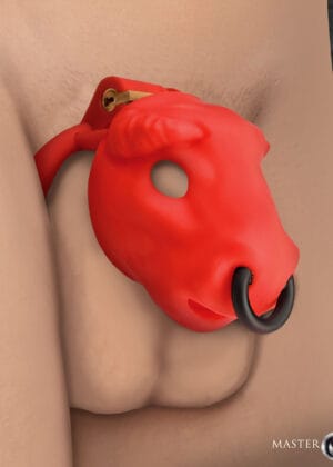 Bull Chastity Cage - Red