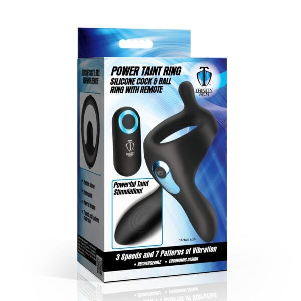 Power Taint 7X Silicone Cock and Ball Ring with Remote Power Taint 7X Silicone Cock and Ball Ring with Remote