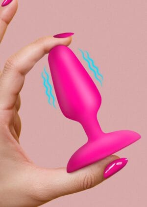 Flexible Vibrating Silicone Butt Plug - Pink