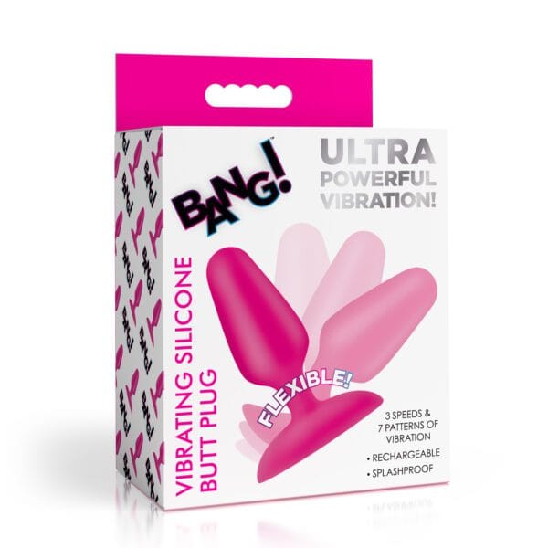 Flexible Vibrating Silicone Butt Plug - Pink Flexible Vibrating Silicone Butt Plug - Pink