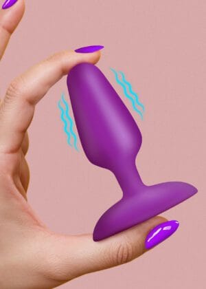 Flexible Vibrating Silicone Butt Plug - Purple