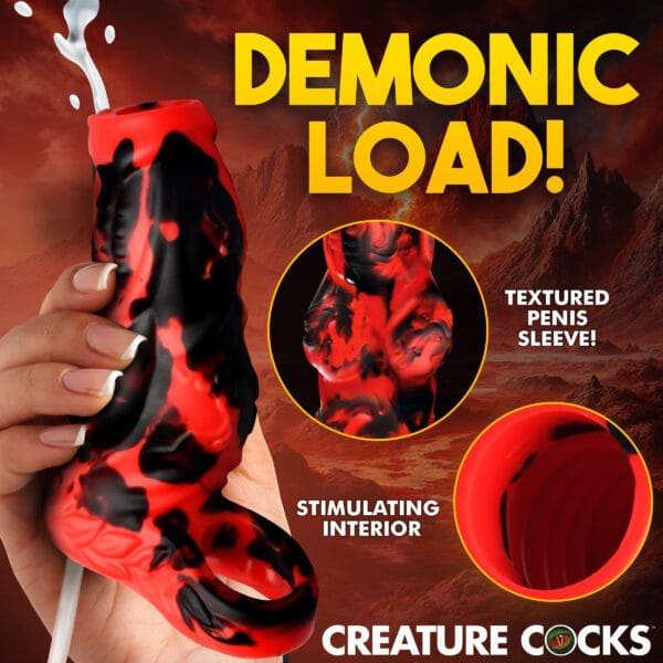 Hell Hound Squirting Silicone Penis Enhancer - Red Hell Hound Squirting Silicone Penis Enhancer - Red