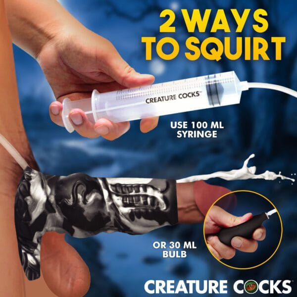 Night Prowler Squirting Silicone Penis Enhancer - Silver Night Prowler Squirting Silicone Penis Enhancer - Silver