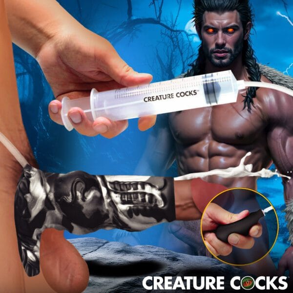 Night Prowler Squirting Silicone Penis Enhancer - Silver Night Prowler Squirting Silicone Penis Enhancer - Silver