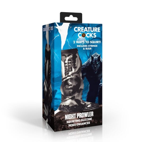 Night Prowler Squirting Silicone Penis Enhancer - Silver Night Prowler Squirting Silicone Penis Enhancer - Silver