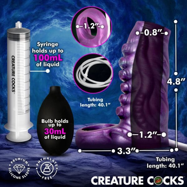 Tentacle Squirting Silicone Penis Enhancer - Purple Tentacle Squirting Silicone Penis Enhancer - Purple
