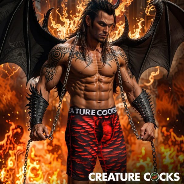 Creature Wear Horny Devil Demon Boxer Shorts - Medium