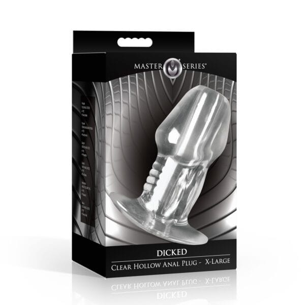 Dicked Clear Hollow Anal Plug - X-Large Dicked Clear Hollow Anal Plug - X-Large