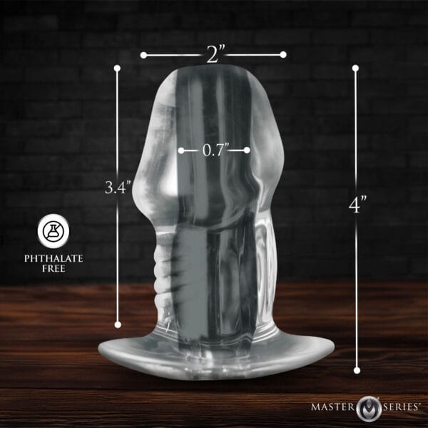 Dicked Clear Hollow Anal Plug - Medium