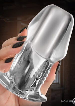 Dicked Clear Hollow Anal Plug - Large