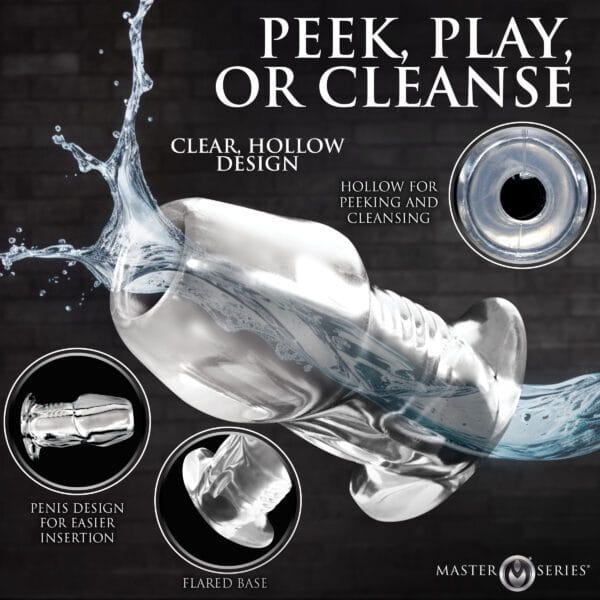 Dicked Clear Hollow Anal Plug - X-Large Dicked Clear Hollow Anal Plug - X-Large