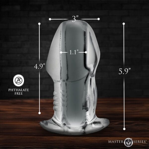 Dicked Clear Hollow Anal Plug - X-Large Dicked Clear Hollow Anal Plug - X-Large