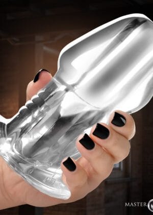 Dicked Clear Hollow Anal Plug - X-Large