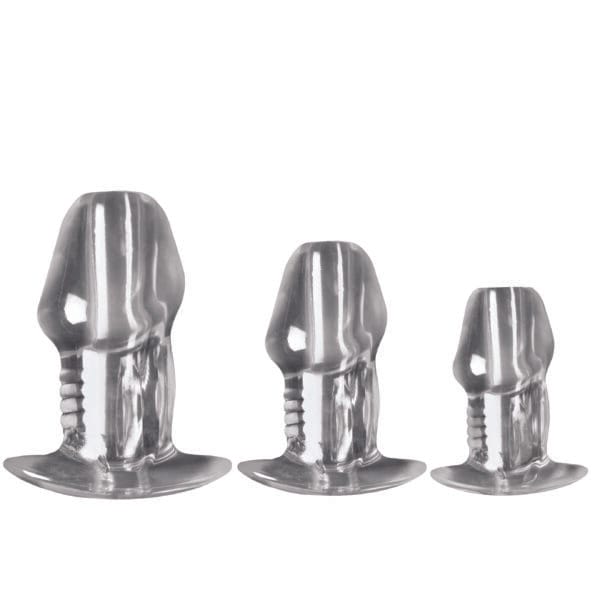 Dicked Clear Hollow Anal Plug 3pc Set Dicked Clear Hollow Anal Plug 3pc Set