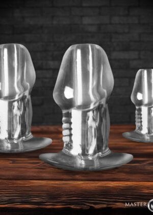 Dicked Clear Hollow Anal Plug 3pc Set
