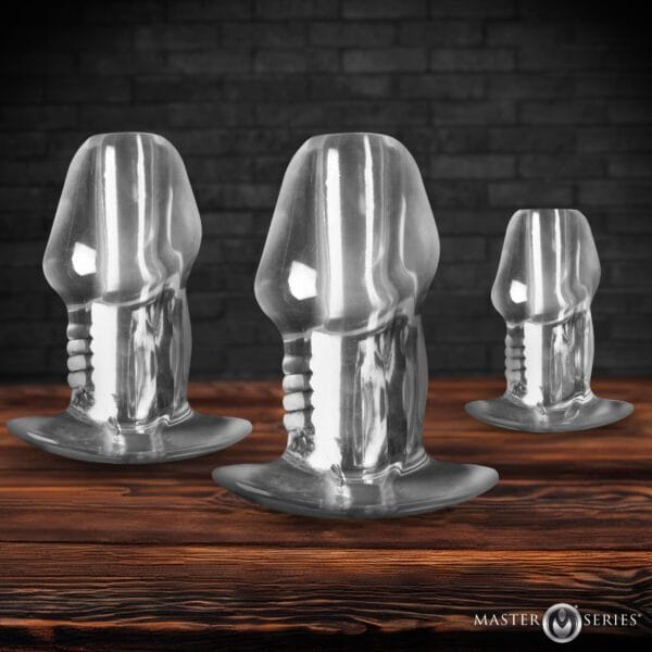 Dicked Clear Hollow Anal Plug 3pc Set Dicked Clear Hollow Anal Plug 3pc Set