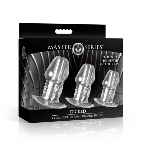 Dicked Clear Hollow Anal Plug 3pc Set Dicked Clear Hollow Anal Plug 3pc Set