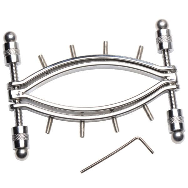 Spread Em Stainless Steel Poker Labia Clamp with Adjustable Pressure Screws
