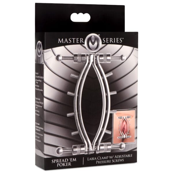 Spread Em Stainless Steel Poker Labia Clamp with Adjustable Pressure Screws