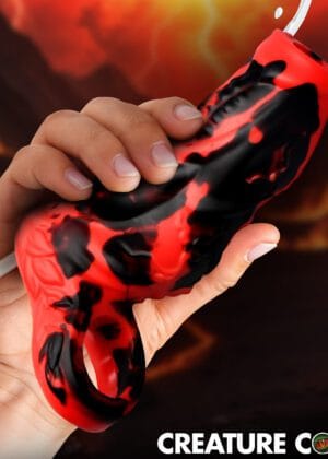 Hell Hound Squirting Silicone Penis Enhancer - Red