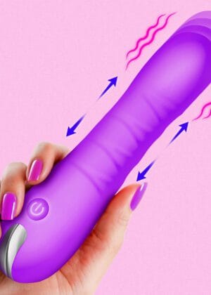 New Thrusting Silicone Dildo - Purple