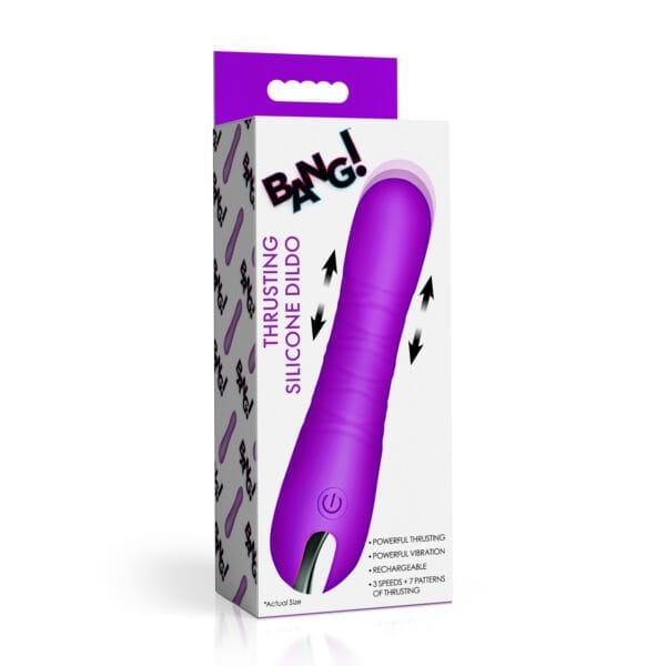 New Thrusting Silicone Dildo - Purple New Thrusting Silicone Dildo - Purple