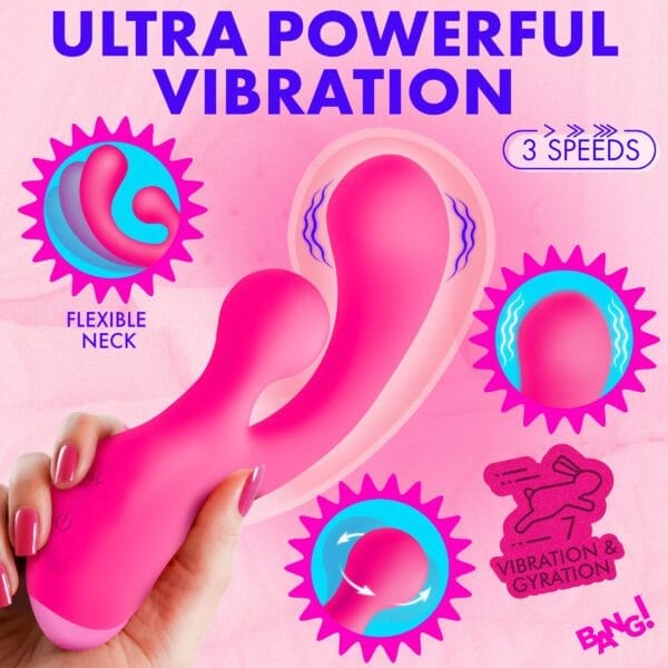 Gyro Rabbit Silicone Vibrator - Pink Gyro Rabbit Silicone Vibrator - Pink