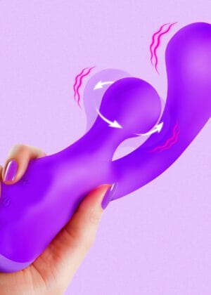 Gyro Rabbit Silicone Vibrator - Purple