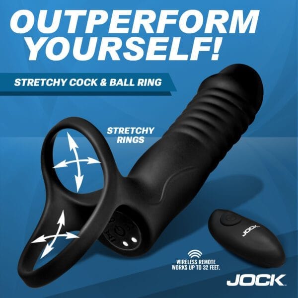 Double Thrust Thrusting & Vibrating Double Penetration C-Ring w/ Remote Double Thrust Thrusting & Vibrating Double Penetration C-Ring w/ Remote