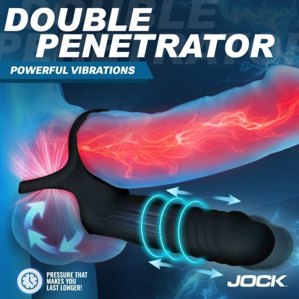 Double Thrust Thrusting & Vibrating Double Penetration C-Ring w/ Remote Double Thrust Thrusting & Vibrating Double Penetration C-Ring w/ Remote