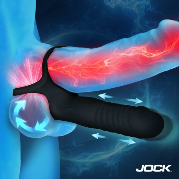 Double Thrust Thrusting & Vibrating Double Penetration C-Ring w/ Remote Double Thrust Thrusting & Vibrating Double Penetration C-Ring w/ Remote