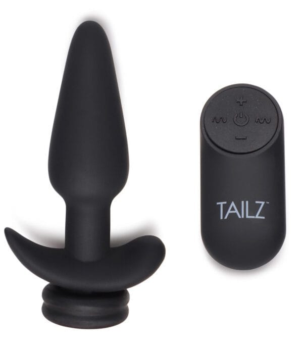 Small Vibrating Anal Plug with Interchangeable Fox Tail - White Small Vibrating Anal Plug with Interchangeable Fox Tail - White