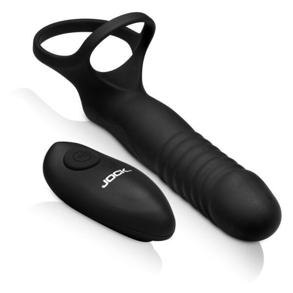 Double Thrust Thrusting & Vibrating Double Penetration C-Ring w/ Remote Double Thrust Thrusting & Vibrating Double Penetration C-Ring w/ Remote