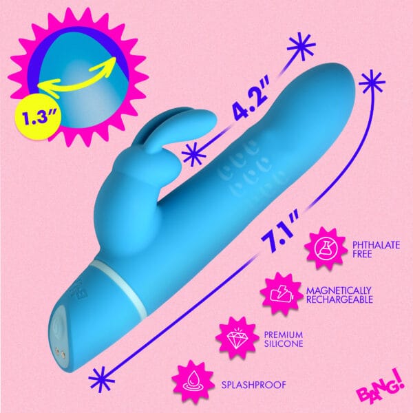 Rotating Beads Silicone Rabbit Vibrator- Blue Rotating Beads Silicone Rabbit Vibrator- Blue